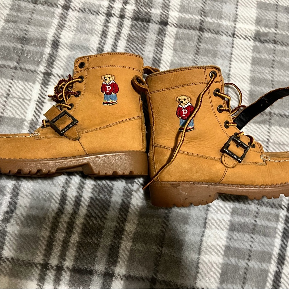 Ralph Lauren Kids Brown Boots with Bear Design
